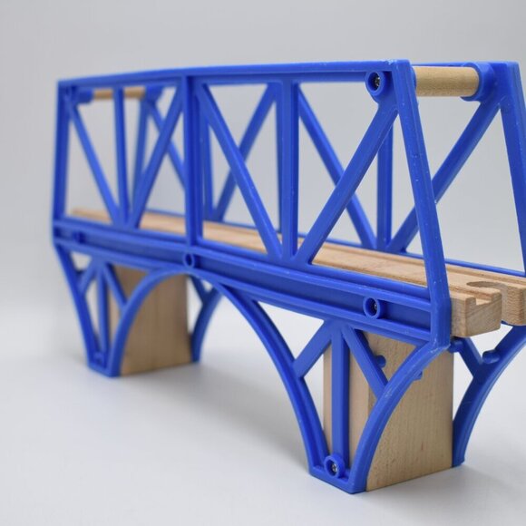 Sodor Bay BLUE BRIDGE - Thomas & Friends Wooden Railway 12" Used Good - Picture 9 of 12